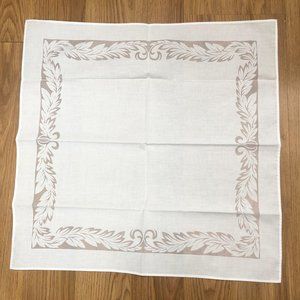 Vtg White Sheer Leaf Napkin Table Linen Table Scar